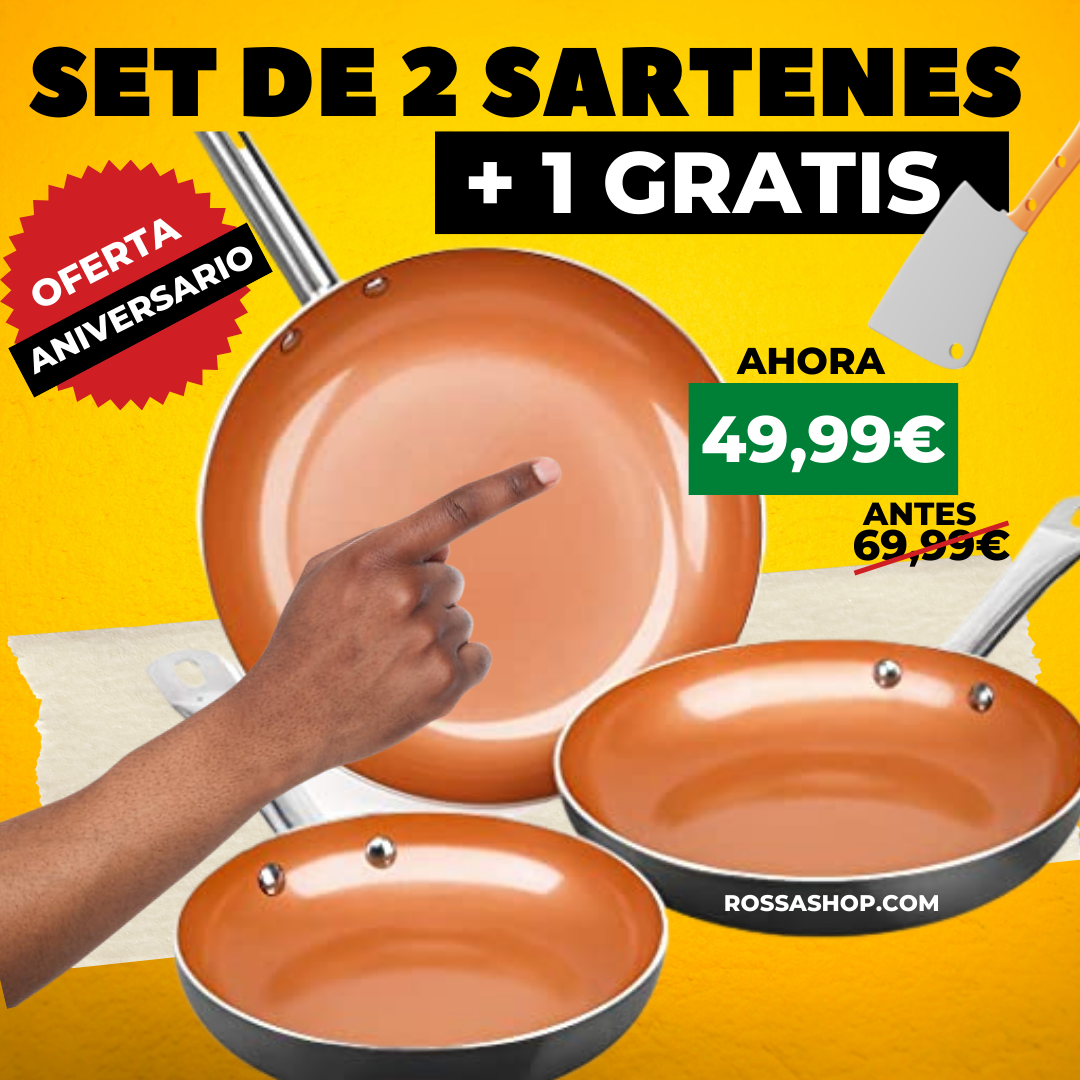 Set de 2 Sartenes Anti-adherente +1 GRATIS!